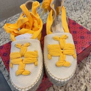 Yellow Espadrille Flats